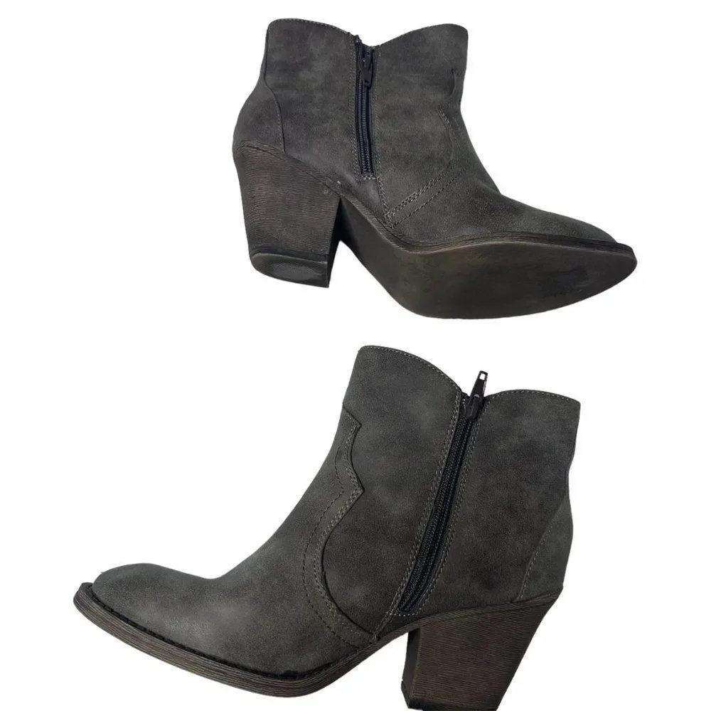 BKE Farrah 8.5 grey western bootie boot